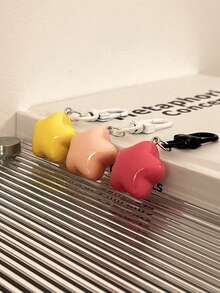 3入組女性y2k風格彩色星形汽車鑰匙扣,休閒,可愛和多用途鑰匙鏈適合日常和情侶裝配,鑰匙扣 - 彩色 - 查看 3