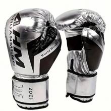 1pair Professional Boxing Gloves - Ideal for Junior & Senior Boxers, Kickboxing, MMA, Muay Thai & Weight Training - Black - View 7