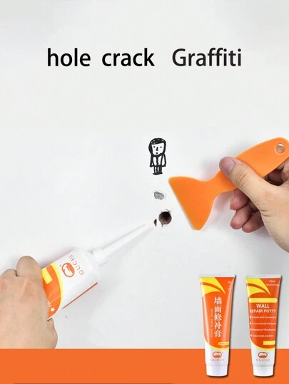 2/3 Stücke Wandspachtelmasse, weiße Spachtelmasse, wasserbeständig und feuchtigkeitsbeständig, zum Ausbessern von Rissen und Graffiti