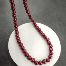 1 Miếng Ngọc trai Giả Buổi tiệc Xương quai xanh Dây chuyền Đối với Đầm dạ hội , Ánh sáng sang trọng Đồ trang sức Và Phụ kiện , Retro Ngắn Trân châu Dây chuyền - Đỏ - Xem 2