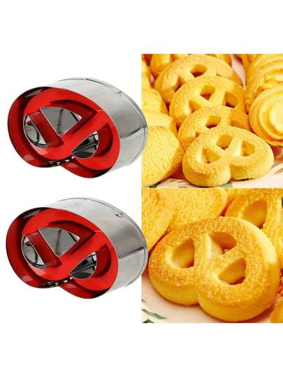 1/2/3 Piezas Molde Para Prensar Galletas Con Mango Fácil De Presionar