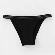 Tanga De Malla Negra Transparente Para Mujer - Negro - Ver 6