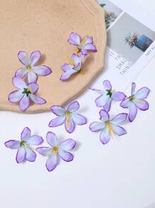 20pcs Mini Realistic Rose Decoration Props For Home, Photography, Boutonnieres, Floral Arrangements - Violet Purple - View 3