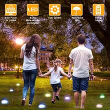 4pcs/8pcs Color Changing Solar Ground Lights, 8 LED Solar Outdoor Lights Landscape Lighting, Multicolor Solar Disk Lights, Waterproof Disc Puck Lights For Pathway Garden Yard Lawn Walkway Decor - Silver - View 8