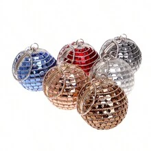 GLOIG Glittery Ball Shaped Clutch Bag For Evening Party - Gold - View 7