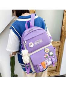 Backpack School And Modern Travel Bag Set 4 Pieces YUQING - Purple - View 7