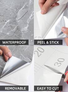 1 件深蓝色和金色大理石纹防水防油 PVC 自粘厨房配件抽屉/搁板衬垫、桌子/台面保护贴纸、家用黑板贴纸、大理石壁纸、翻新贴纸可剥离墙板、墙纸、壁纸、春季装饰品让您的家焕然一新、拉玛装饰贴纸礼物生日毕业 - 深藍金 - 查看 9