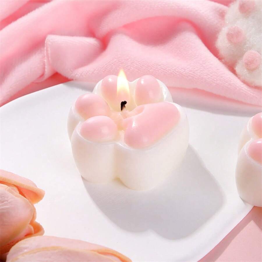 1入組貓爪香薰蠟燭,適用於燭光晚餐、生日派對和情人節