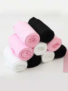 兒童粉紅舞蹈襪/女童緊身褲芭蕾白色緊身褲/幼兒及大童純色緊身褲