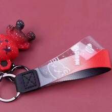 1pc Creative Color Changing Bear Doll Keychain, Fashion Couples Car Keyring Pendant - Blue - View 6