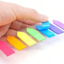 2 Assorted Arrow Shaped Pet Fluorescent Sticky Notes, 7 Colors, Reusable Memo Pad For Office/Students - Multicolor - View 2