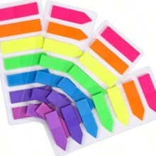 2 Assorted Arrow Shaped Pet Fluorescent Sticky Notes, 7 Colors, Reusable Memo Pad For Office/Students - Multicolor - View 1