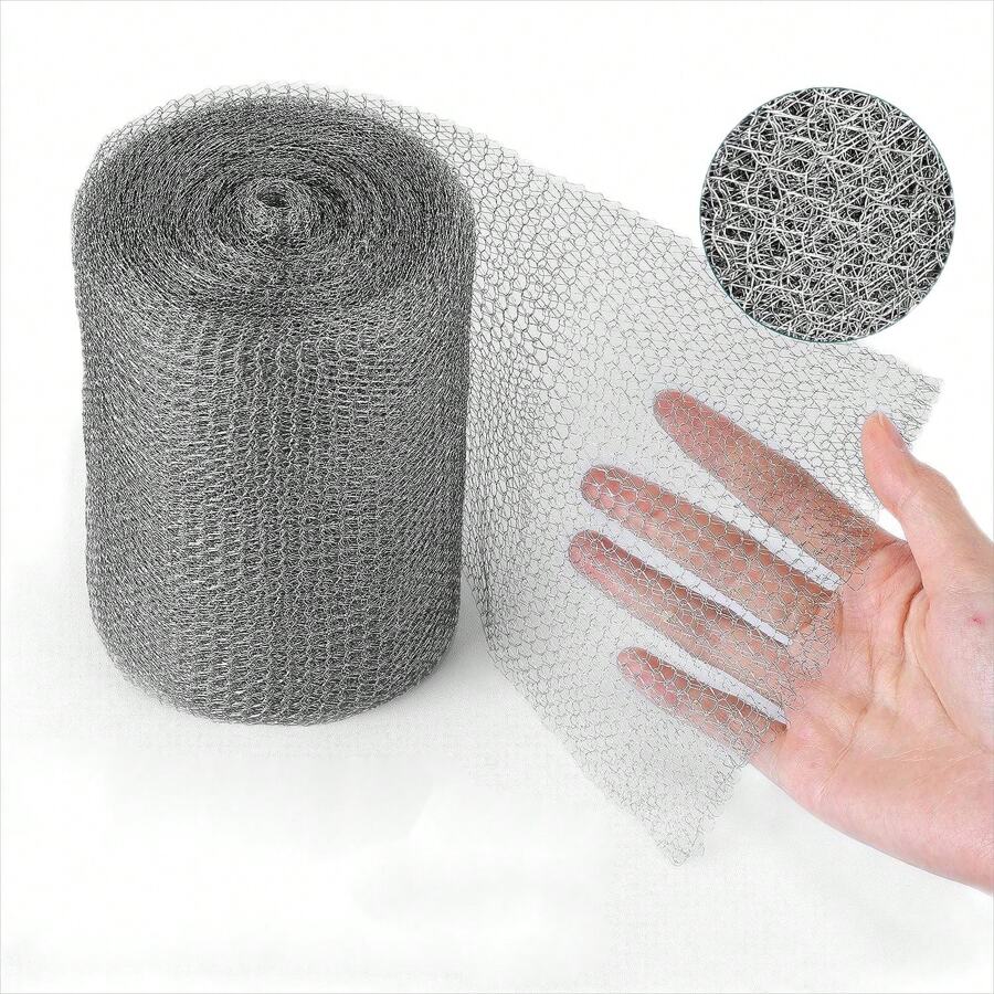 thumbnail image 2 of GERAWOO Stainless Steel Mesh Gap Blocker, 20 Feet Steel Wool Fill 2 of 12