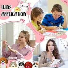 6件套可爱狗狗爪印DIY黑色墨水笔，粉色、黑色、白色木珠，水晶隔珠，圆珠笔，适合作为课堂学生奖励、送给朋友、家人、同学的礼物、办公用品