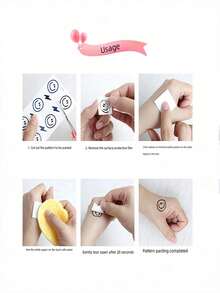 10pcs St. Patrick's Day Clover & Face Pattern Temporary Tattoo, Waterproof - Green - View 6