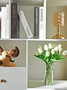 件/8 件-白花人造鬱金香絲花 13.5 英寸散裝家庭廚房婚禮裝飾、假花、絲花、花瓶中的人造花、餐桌裝飾、家居裝飾美學 - 乳白 - 查看 8