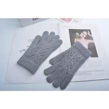 Kaschmir berührungsempfindliche Handschuhe Damen Winter Jacquard süß geteilte Finger Verdickung Thermal gefüttert Studenten Fünf-Finger-Handschuhe