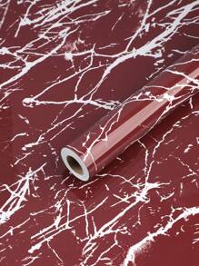 件紅色大理石圖案廚房防水防油光面自黏抽屜和家居保護膜，桌面和爐灶面和防潮自黏翻新膜，大理石圖案壁紙 - 紅色 - 查看 4