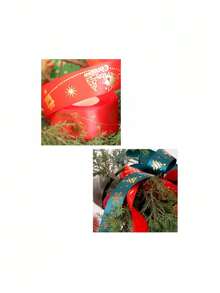 5 Yards 2.5cm Christmas Ribbon, With Holiday Printed Grosgrain Ribbon And Metallic Flash, Gift Wrapping And Decorating Material - Green - View 7