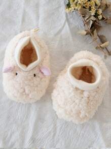 暖和小羊寶寶加厚保暖襪子,可愛適用於聚會和節日 - 白色 - 查看 3