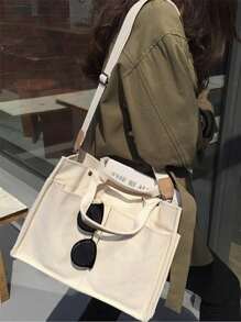 時尚媽媽&嬰兒多口袋尿布包帶分開隔間,理想適用於戶外運動 - 米色 - 查看 3