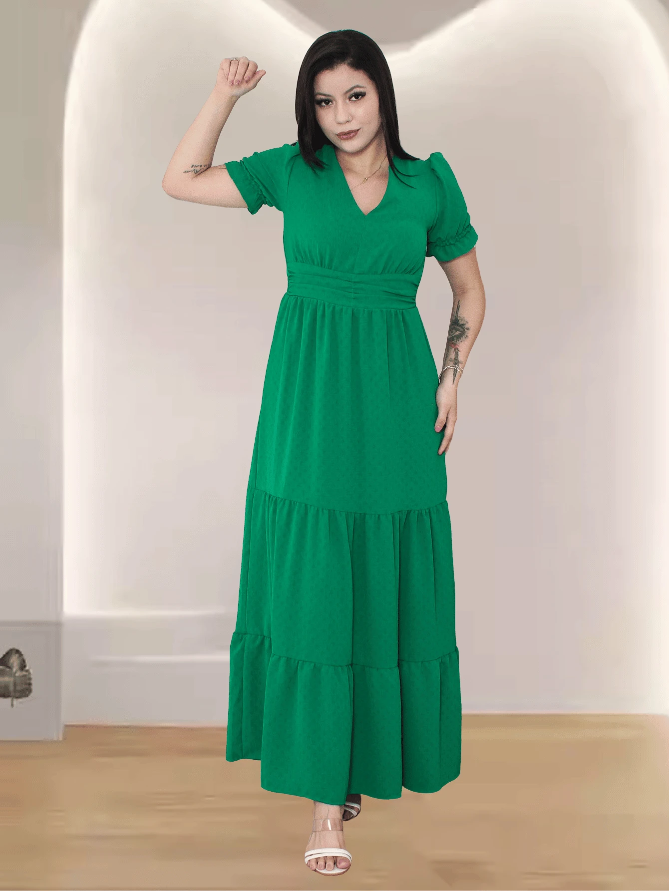 Women Dresses - 綠色 - 查看 1