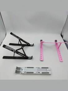 1pc White Laptop Stand Foldable Adjustable Portable Desktop Vertical Stand Suspension Bracket With Cooling Function - White - View 2