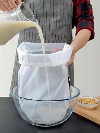 שקית סינון חלב סויה ניילון 1/3 יחידות, שקית סינון חלב סויה, שקית סינון שאריות ירקות, שקית סינון פירות, מסנן מטבח, מסך דק במיוחד, מסך סינון, ניתן לשימוש חוזר, ישנם מספר גדלים לבחירה