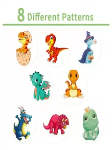 500 piezas/Rollo de calcomanías de dinosaurio en serie de dibujos animados, calcomanías de decoración de diario de dinosaurios de dibujos animados para niños adecuadas para decorar botellas de agua, equipaje, cuadernos, regalos, calcomanías de pared para niños, calcomanías de dinosaurios, cuadernos de niñas - Multicolor - Ver 3