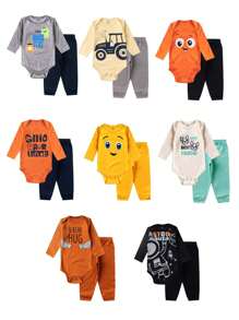 Baby Boys Jumpsuits - Màu xanh nhạt - Xem 4