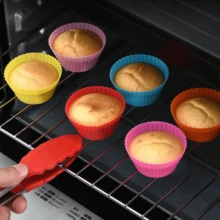 6 Packs Muffin Cup Baking Cake Mold High Temperature Resistant Cake Cup Mold - Multicolor - View 2