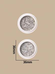 2 Boxes Mini Mixed Shape Rhinestones & Steel Beads & Flatback Crystals Nail Art Decorations With Storage Box DIY Nail Charms Nail Gems Nail Supplies