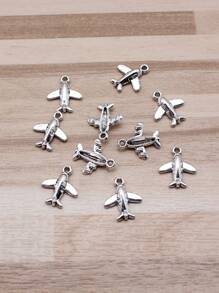 每袋10入15x13mm（0.59x0.51英寸）古銀色航空器飛機空中客車吊墜,用於diy珠寶製作 - 古銀色-10pcs - 查看 3