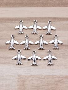 每袋10入15x13mm（0.59x0.51英寸）古銀色航空器飛機空中客車吊墜,用於diy珠寶製作 - 古銀色-10pcs - 查看 1