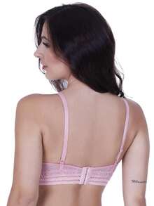 Sutiã com Bojo Cropped com Elástico Anatômico - Rosa Bebê - Visão 2