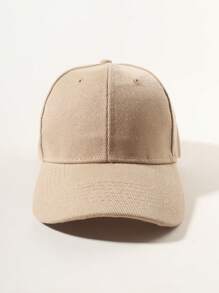 1 Pieza Gorra De Béisbol Con Tapa Dura De Poliéster Simple Y De Moda Para Fiestas Y Salidas - Caqui - Ver 3