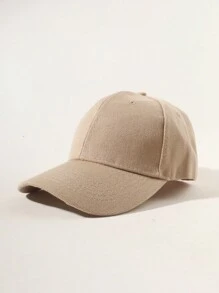 1 Pieza Gorra De Béisbol Con Tapa Dura De Poliéster Simple Y De Moda Para Fiestas Y Salidas - Caqui - Ver 1