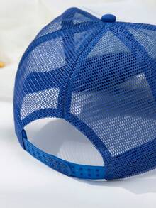 1pc Men's Mesh Baseball Cap With Letter Print - Royal Blue - View 3