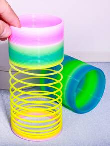 1個大虹彩彈簧玩具緩解壓力(圈) - 彩色 - 查看 4