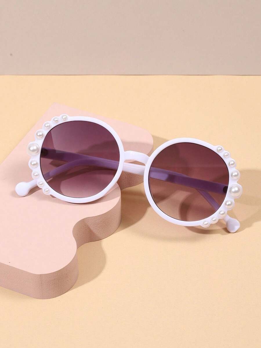 1入組可愛時尚的珍珠裝飾兒童眼鏡