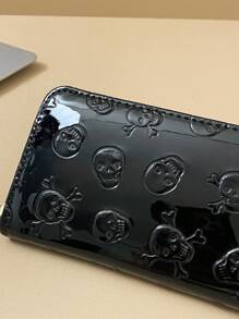 1 Piece Skull Decorated Pu Portable Zipper Fashion Suitable For Ladies Daily Use Date Gift Business Casual For Women Wallet Purse Wallet Long Wallet
