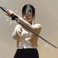 3D Gravity Retractable Toy Samurai Sword, COS Toy Swinging Sword, Decompression Model Kung Fu Swordsman Toy Knife Props - Multicolor - View 3