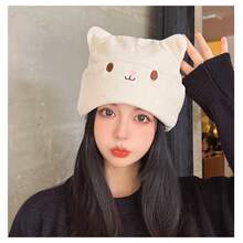 1件孕婦和產後用米色帽子,秋冬季暖堆帽