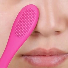 1PC Face Silicone Brush Cleaning Tool Nose Cleaning Blackhead Remover Makeup Brush (Blue) - Blue - View 2