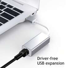 1pc Usb To Rj45 Ethernet Adapter, Usb 2.0 To 10/100 Network Lan Wired Adapter Converter With Rj45 Female Port, Compatible With Windows Linux Laptop - Silvery - View 4