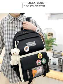 Backpack School And Modern Travel Bag Set 4 Pieces YUQING - Black - View 3