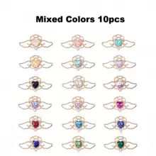10pcs Mixed Color Baroque Style Alloy Vintage Hollow Out Heart & Wing Shaped Faux Pearl Pendant, Diy Jewelry Making Supplies, For Bracelets, Necklaces, Earrings, Hair Accessories, Wedding Dress, Shoes, Clothes, Collars, Curtains Decoration. 41*20mm Valentines