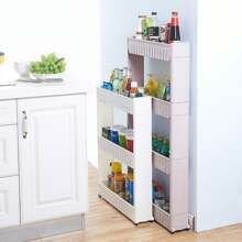 Carrito De Almacenamiento Móvil De 4/3 Niveles, Delgado Y Con Ruedas De Deslizamiento, Organizador De Unidades De Estantería Para Espacios Estrechos En La Cocina, Baño, Lavandería Y Armario - Blanco - Ver 7