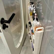 Carrito De Almacenamiento Móvil De 4/3 Niveles, Delgado Y Con Ruedas De Deslizamiento, Organizador De Unidades De Estantería Para Espacios Estrechos En La Cocina, Baño, Lavandería Y Armario - Blanco - Ver 6