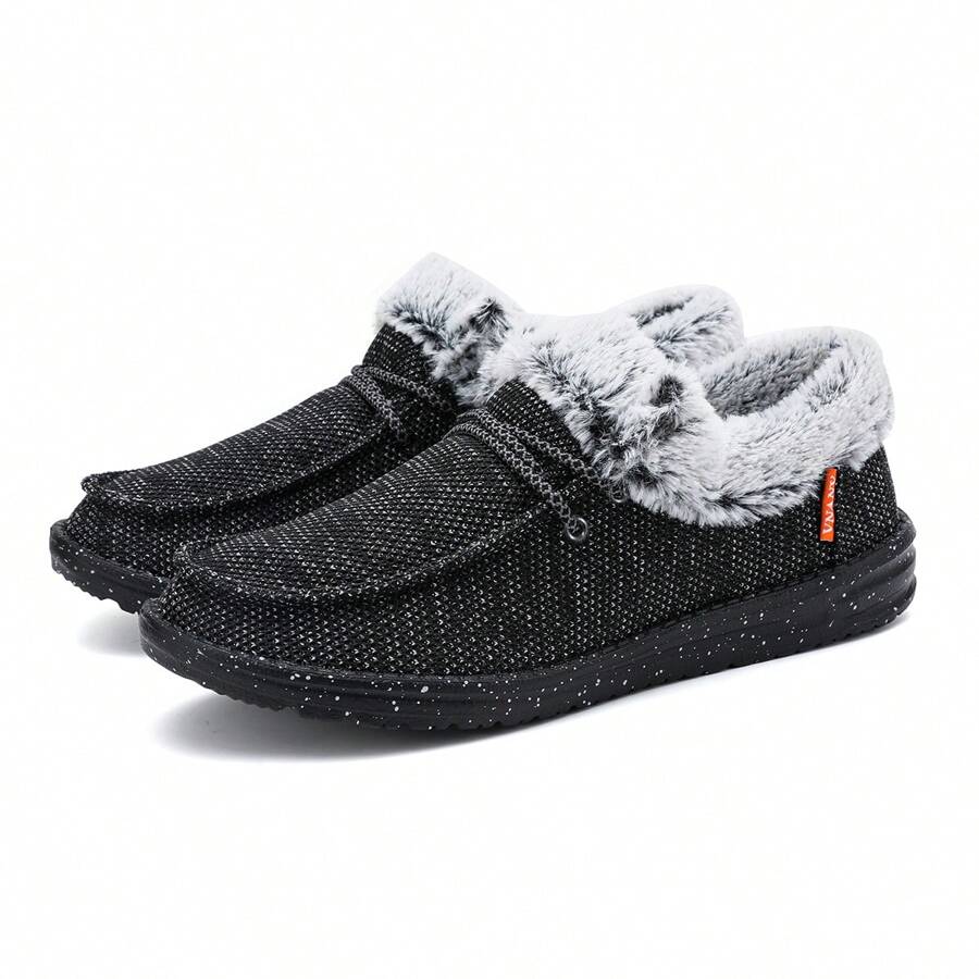 Loafer Shoes for Women Men Winter Thicken Warm Shoes Comfy Slip on Casual Shoes Short Snow Boots Plus Size